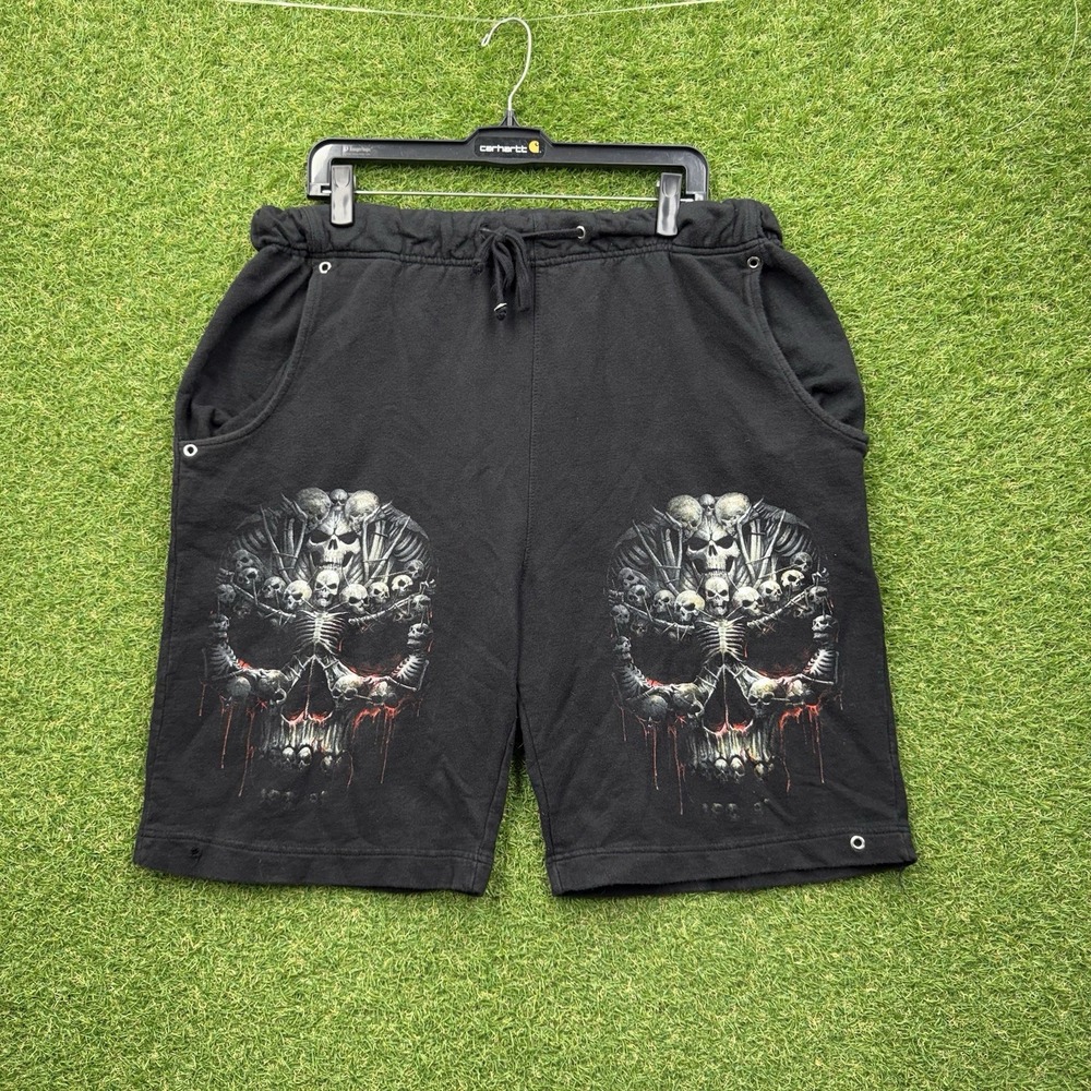 Bravest Studios Steel Spiral Wire Shorts Mens XL Black Skull Bat Curse Gothic